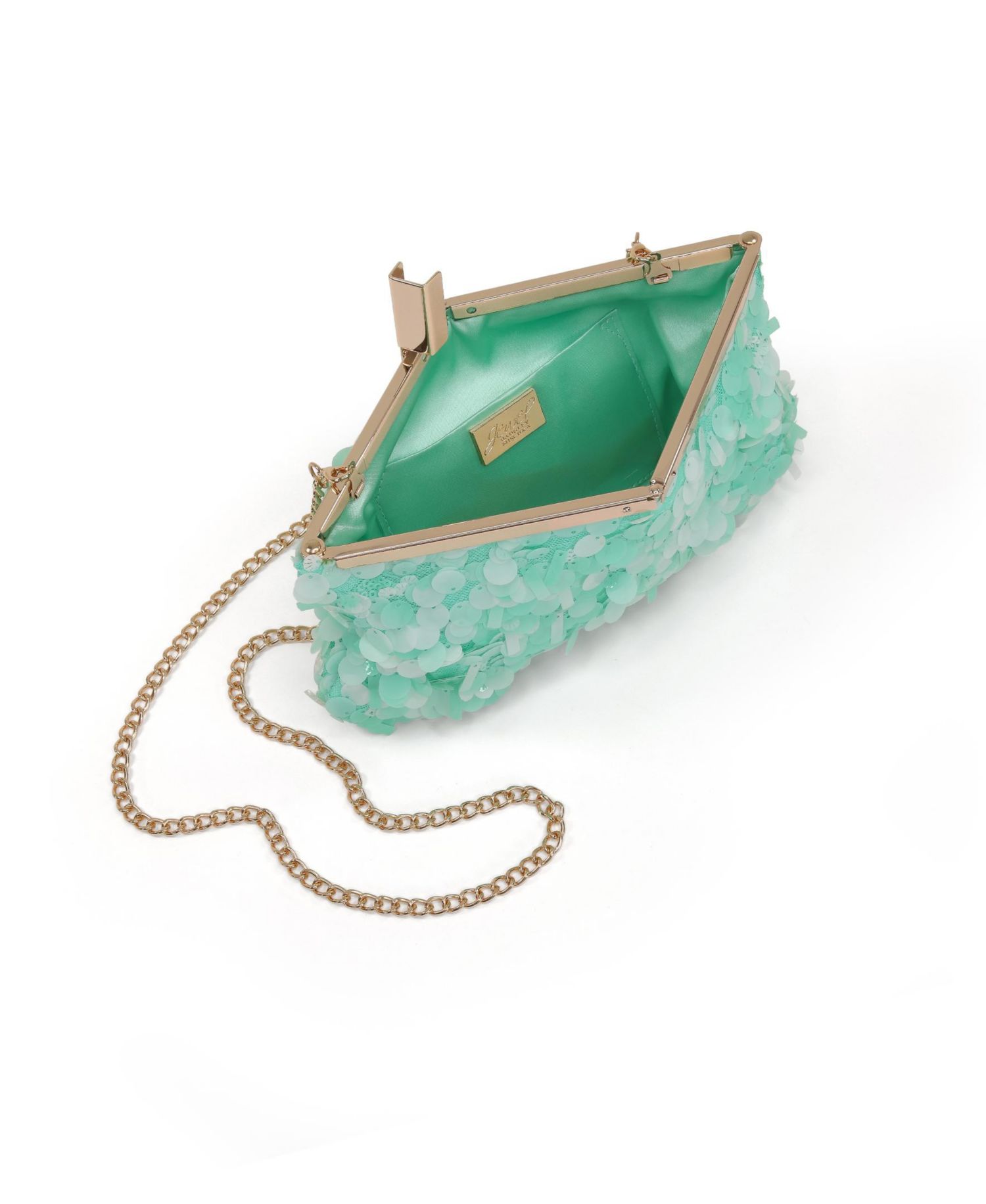 Women's Briar Mixed Sequin Hinged Frame Clutch