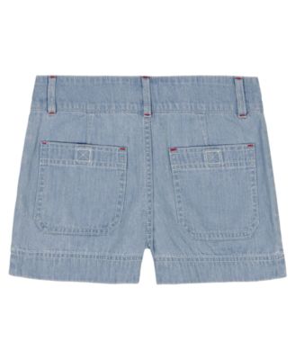 Girls' 7-16 Double-Button Waist Denim Shorts