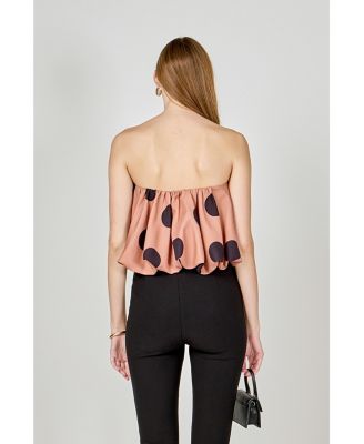 Women's Polka Dot Bubble Tube Top