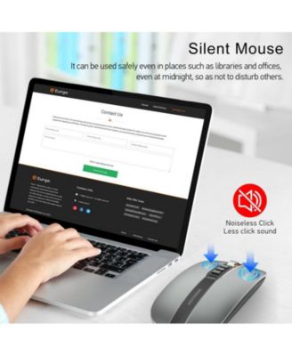Dual-Mode Wireless Silent Mouse - (2.4G + Bluetooth 5.1)- 4 Adjustable DPI 800-2400, Type-C Rechargeable, Slim Portable for PC, Laptop, Mac