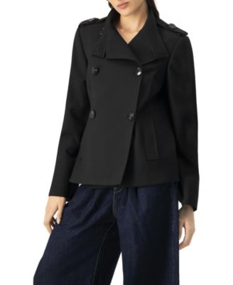 Women's High Neck Military Style Coat