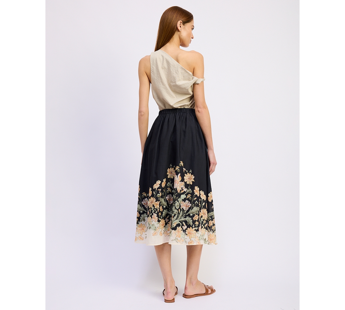 En Saison Women's Iris Pull-On Midi Skirt