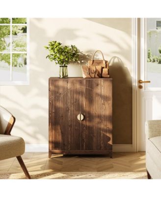 6 Tier Ribbed Door Shoe Cabinet with Adjustable Shelves