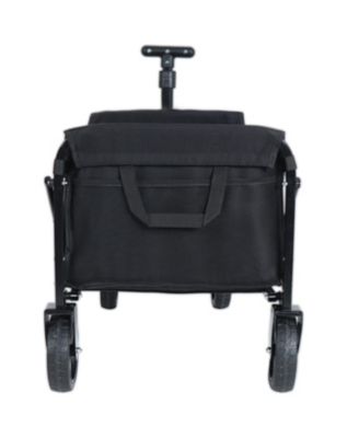 Expandable Dual-Layer Storage Wagon Utility Carts w/ 225LBS Capacity, 360° All-Terrain Wheels