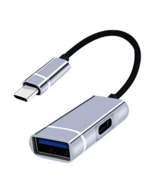 2-in-1 USB C Hub, 5Gbps Data Transfer & PD Charging, Aluminum Portable Adapter for Laptop/Phone/Travel