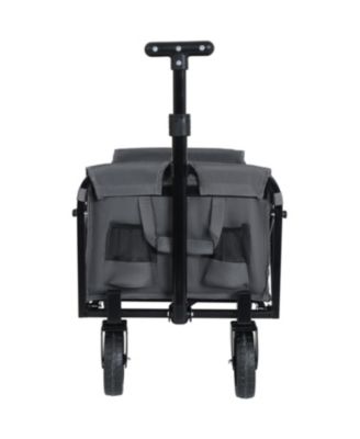 Expandable Dual-Layer Storage Wagon Utility Carts w/ 225LBS Capacity, 360° All-Terrain Wheels