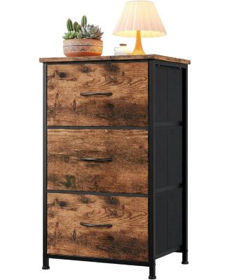 Stylish 3-Drawer Dresser with Removable Fabric Bins, Multi-Functional Storage Organizer for Bedroom, Living Room, Closet, Entryway, Hallway