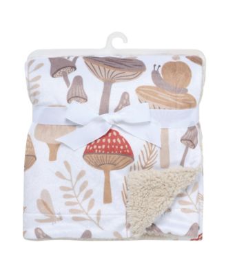 Baby Mushroom Meadow Soft White/Taupe Luxury Blanket