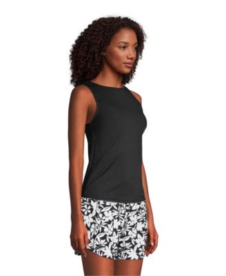 Women's Mastectomy High Neck UPF 50 Sun Protection Modest Tankini Swimsuit Top