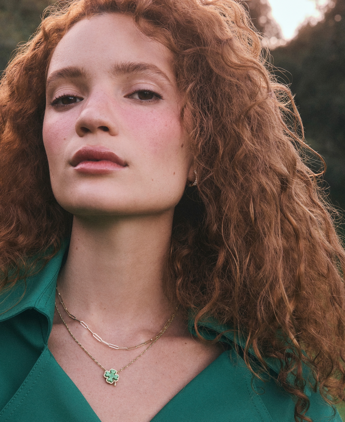 Kendra Scott 14k Gold-Plated Magnesite Clover Adjustable 17-1/2" Pendant Necklace