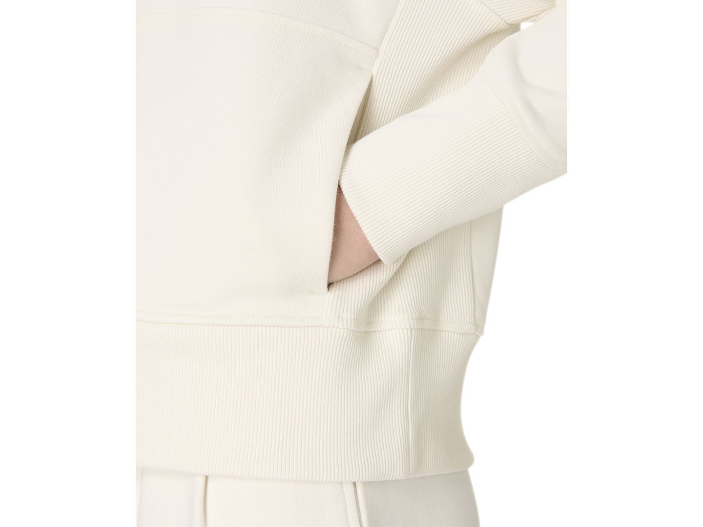 Женское худи Sweaty Betty Revive Rib-Mix Funnel Neck, цвет: Белый — фото 2