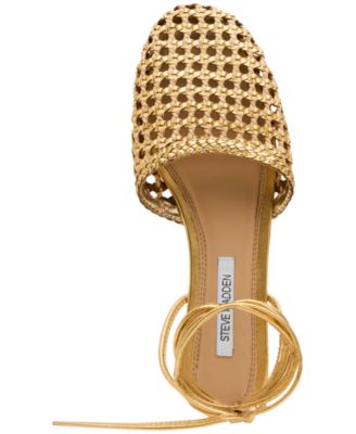 Women's Flutter Woven Leg-Wrap Round Toe Flats