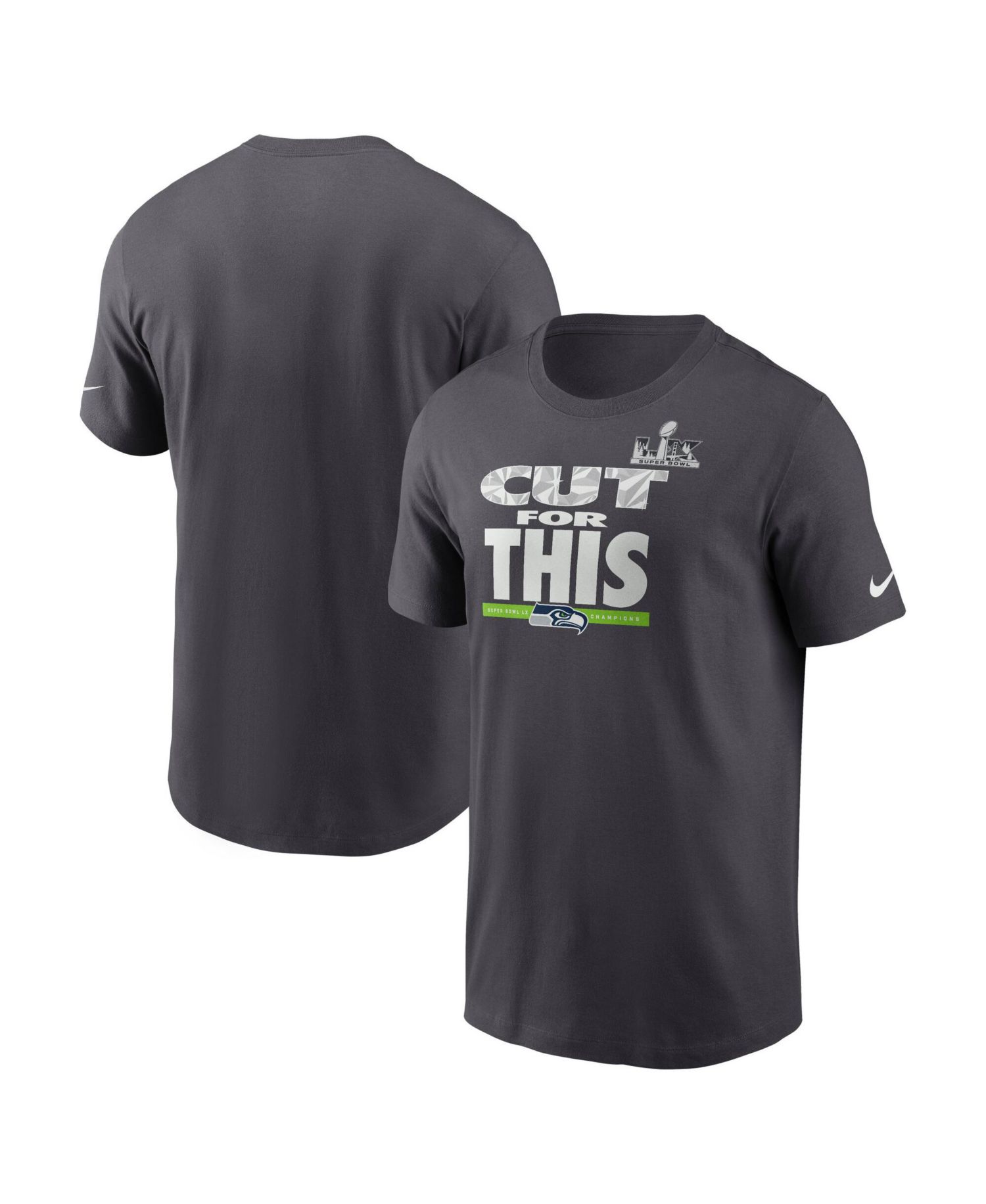 Men's Anthracite Seattle Seahawks Super Bowl LX Champions Pickoff Move Parade T-Shirt