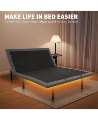 LED Bed Frame with Storage Headboard & Drawers - No Box Spring Needed
