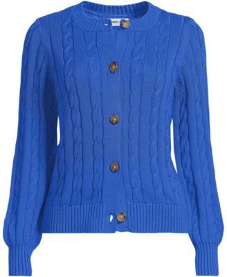 Women's Drifter Classic Cable Crew Neck Cardigan Sweater