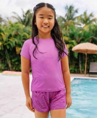 Girls Chlorine Resistant Magic Print Board Swimsuit Shorts