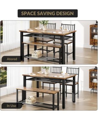 Kitchen Table Farmhouse Kitchen Table Chairs Set for 4  Modern Dining Table
