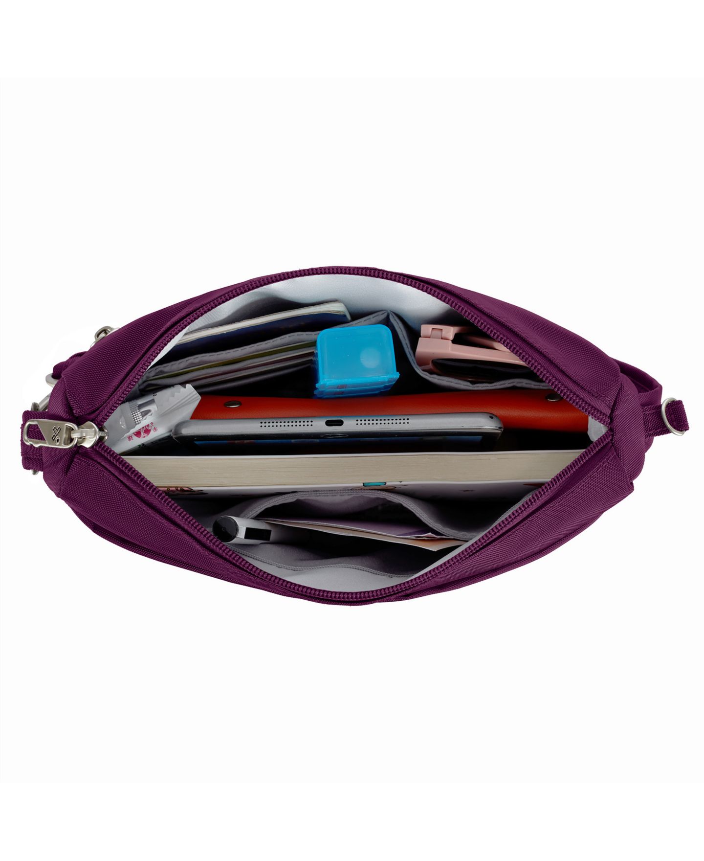 Сумка Travelon Anti-Theft Classic Small East or West Crossbody, цвет: Бордовый — фото 6