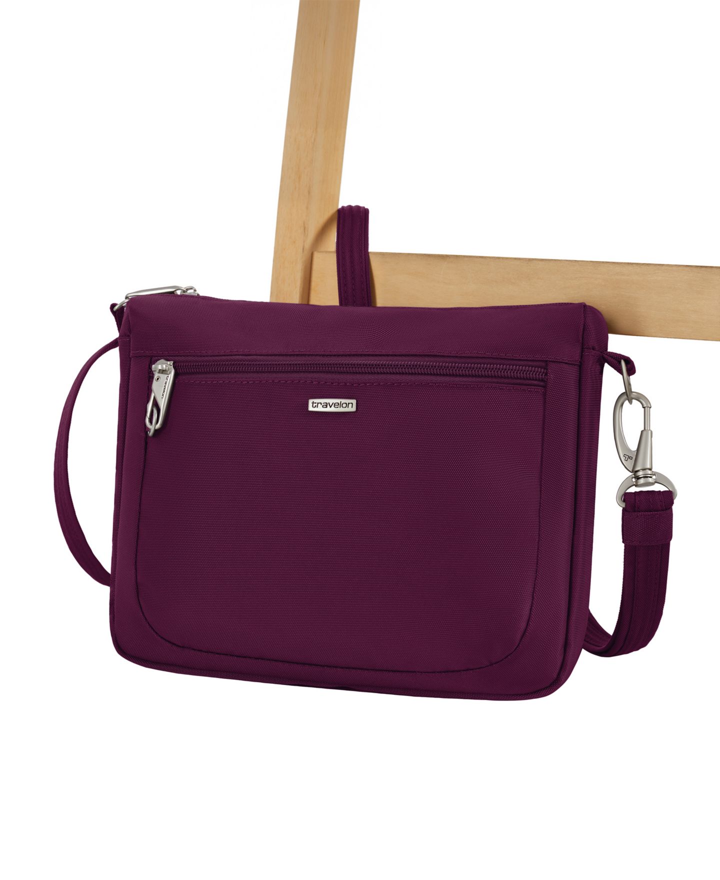 Сумка Travelon Anti-Theft Classic Small East or West Crossbody, цвет: Бордовый — фото 11