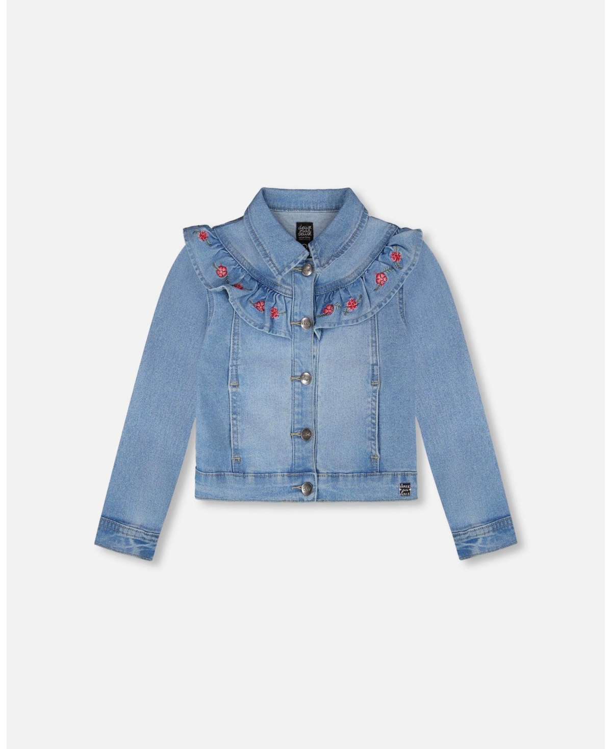 Deux par Girl Light Blue Denim Jacket with Embroidery - Toddler|Child