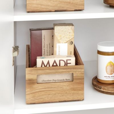 Acacia Wood Pantry Bin with Handles - Natural