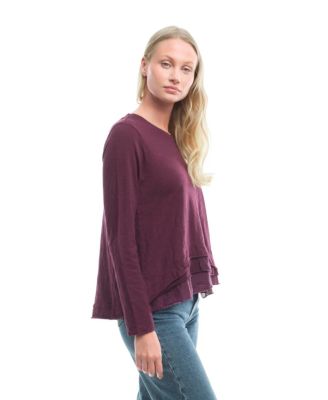 Women's Boxy Mixed Fabric Hem Tee