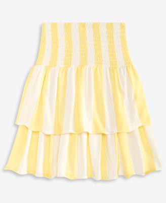 Girls' S-XL Striped Smocked Skirt