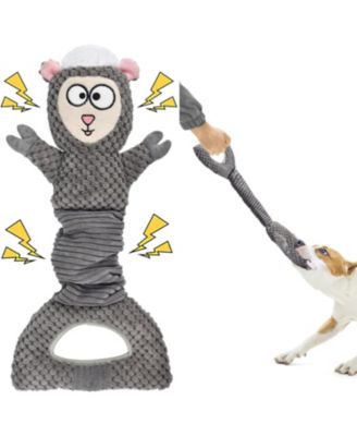 Multi-Functional Sheep Dog Toy with Squeaker & Crinkle, Plush Chew Toy for Puppy Teething