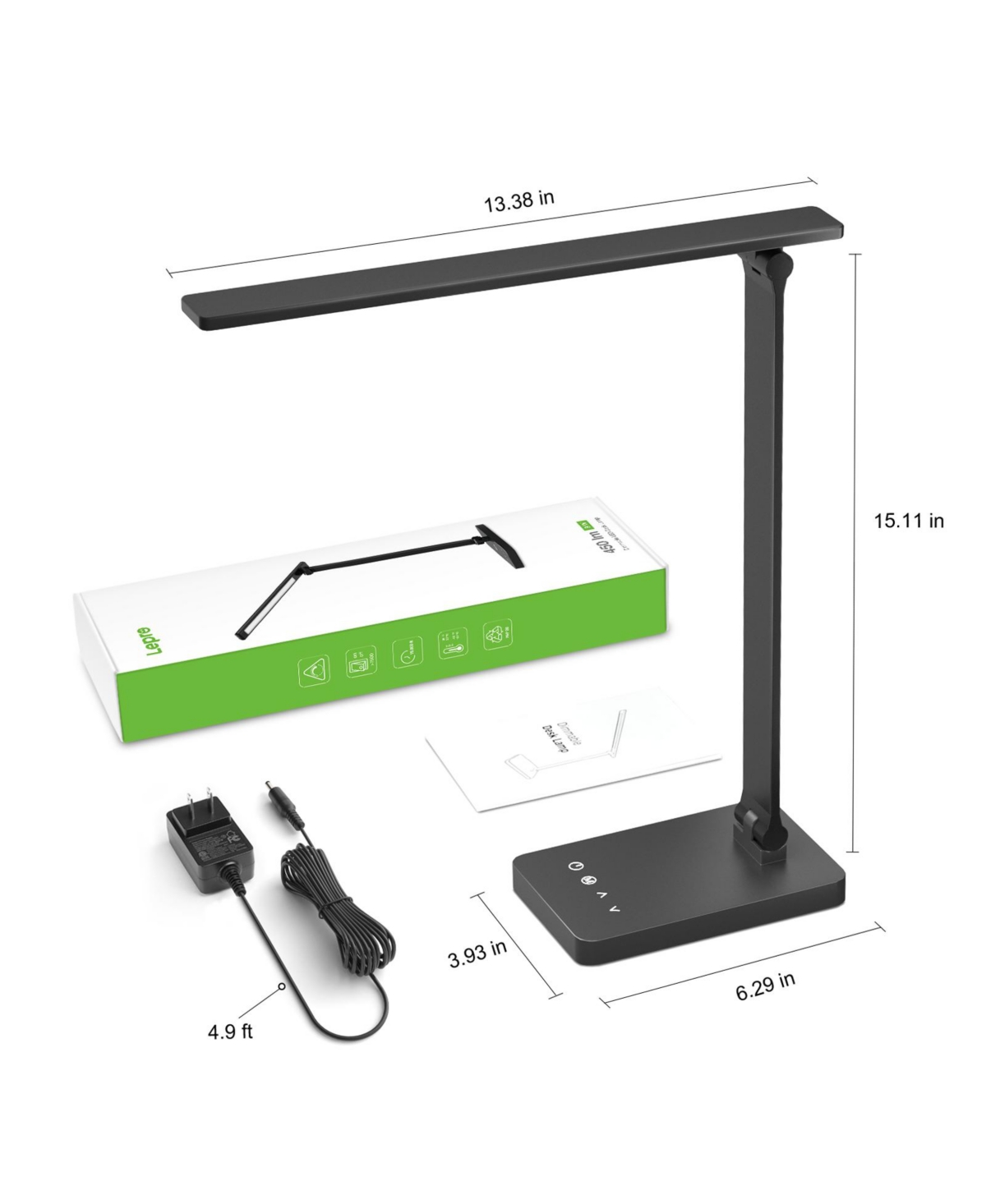 Lepro Led Desk Lamp with charging port, 650LM Touch Control, 5 Brightness Level
