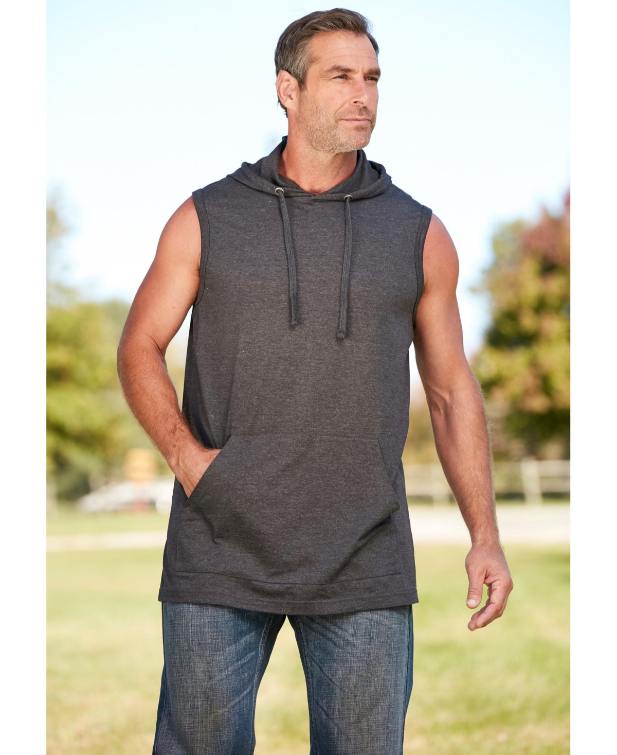 KingSize Big & Tall Lightweight Muscle Hoodie Tee
