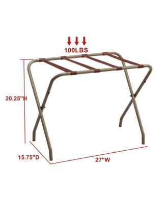 Folding Luggage Rack with Nylon Straps