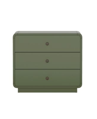 Liora 28" Rubberwood 3-Drawer Nightstand