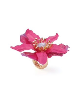 Faux Stone Hothouse Bloom Orchid Cocktail Ring