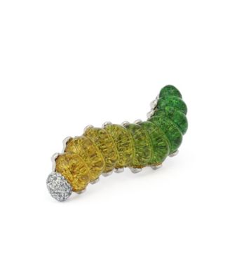Green Hothouse Bloom Worm Brooch