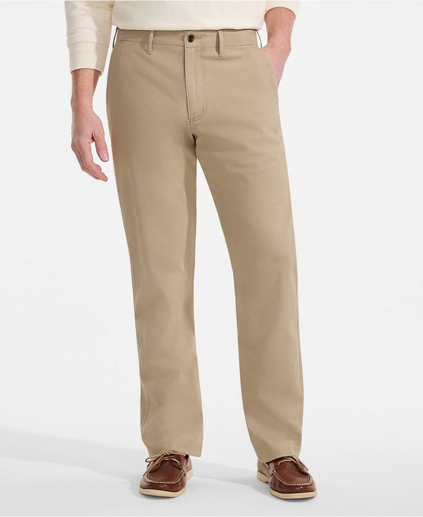 Мужские брюки Lands' End Knockabout Easy Classic Fit Chino Pant, цвет: Пустынный рыжевато-коричневый — фото 1