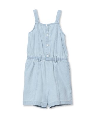 Girls Lightweight Denim Romper Dress