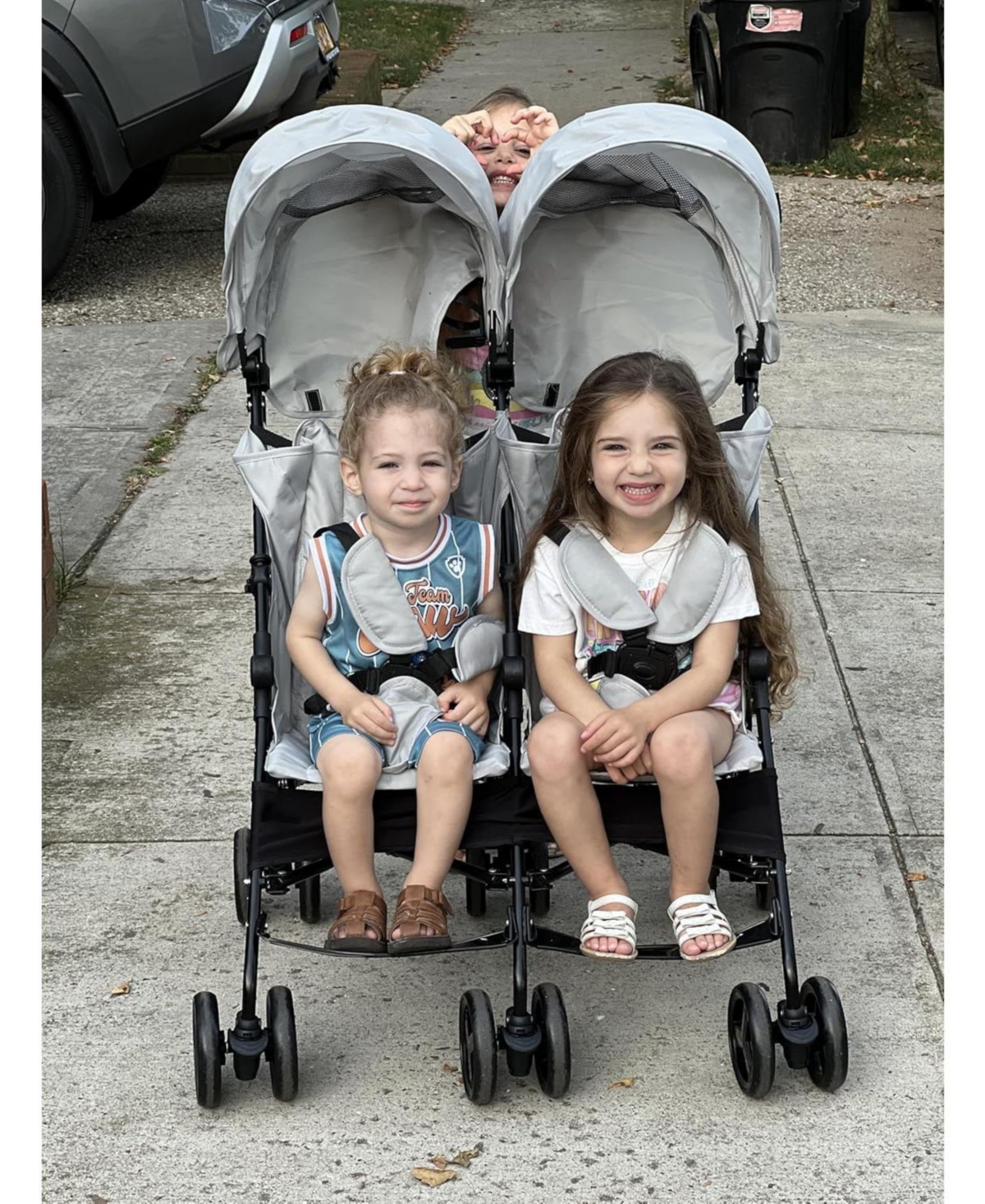 Dream On Me Baby Twin Venture Umbrella Stroller, Multi Backrest Positions, Adjustable & Removable Canopy Double 360°Swivel Wheels with