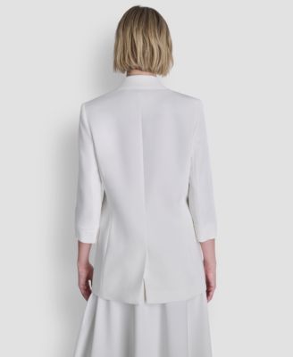 Women's Textured Notch Collar Open-Front Jacket