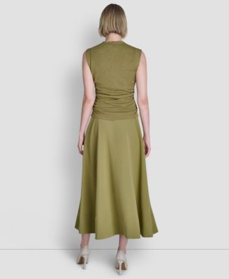 Women's Printed Tissue Knit Sleeveless Crew Neck Top