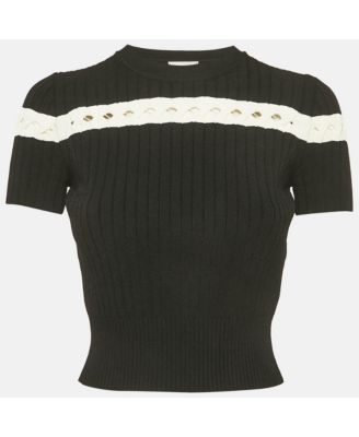Women's Rib Knit Cut-Out Crop Top