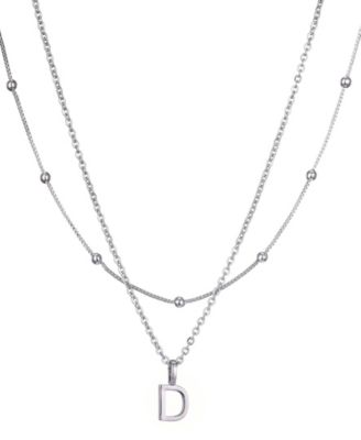 Silver Layered Initial Necklace