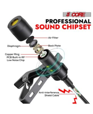 Microphone 2Pcs Lavalier Mic Wearable Omnidirectional Condenser 3.5mm Body Microfono