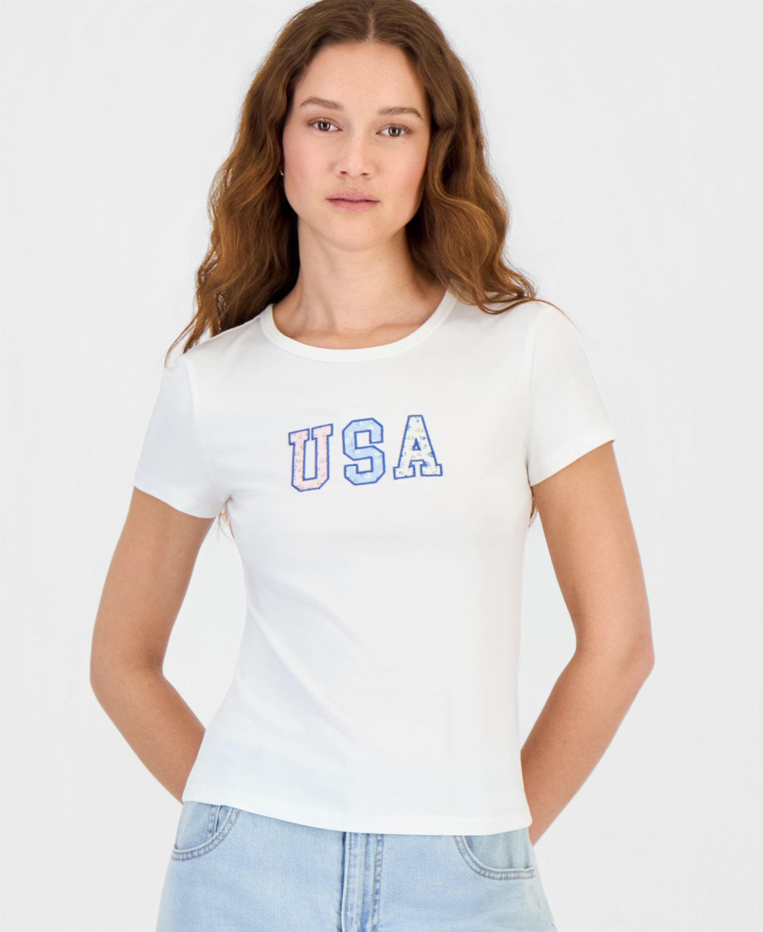 Juniors' Patchwork Short-Sleeve T-Shirt