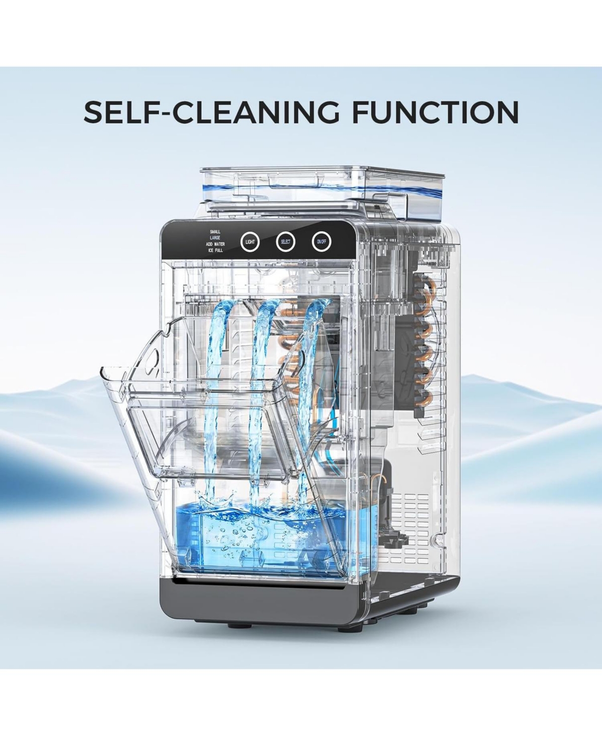 Cowsar Countertop Ice Maker, 26 lbs/24H Self-Cleaning