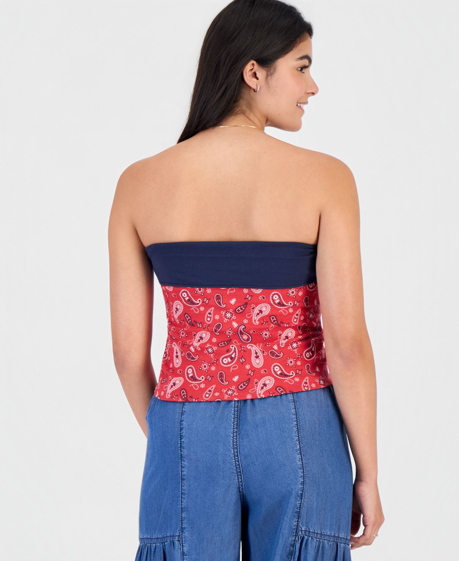 Juniors' Reversible Printed Tube Top