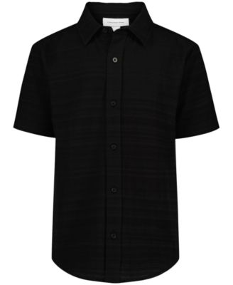 Boys' 8-20 Texture Stripe Woven Short-Sleeve Shirt