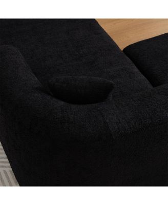 109.4" L-Shaped Modular Sectional Sofa Right Chaise Chenille Fabric Cloud Sofa with 2 Pillows