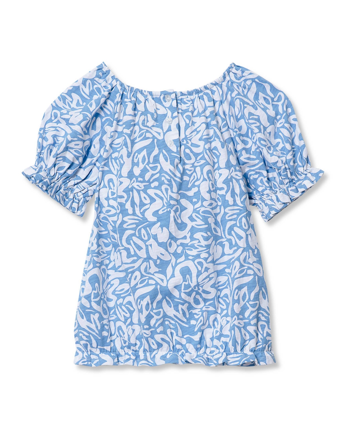 Lands' End Girls Shirred Puff Blouse