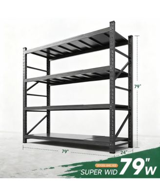 Heavy Duty79" W x 70" H Garage Shelving, 4-Tier, Adjustable, 6000 lbs Capacity