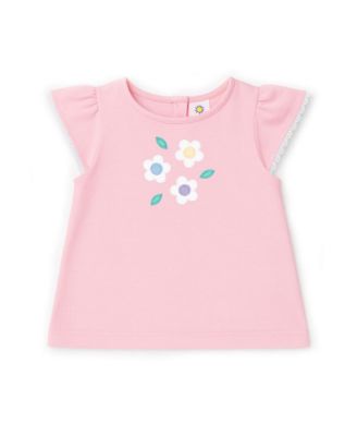 Little Girls Knit Top With Flowers